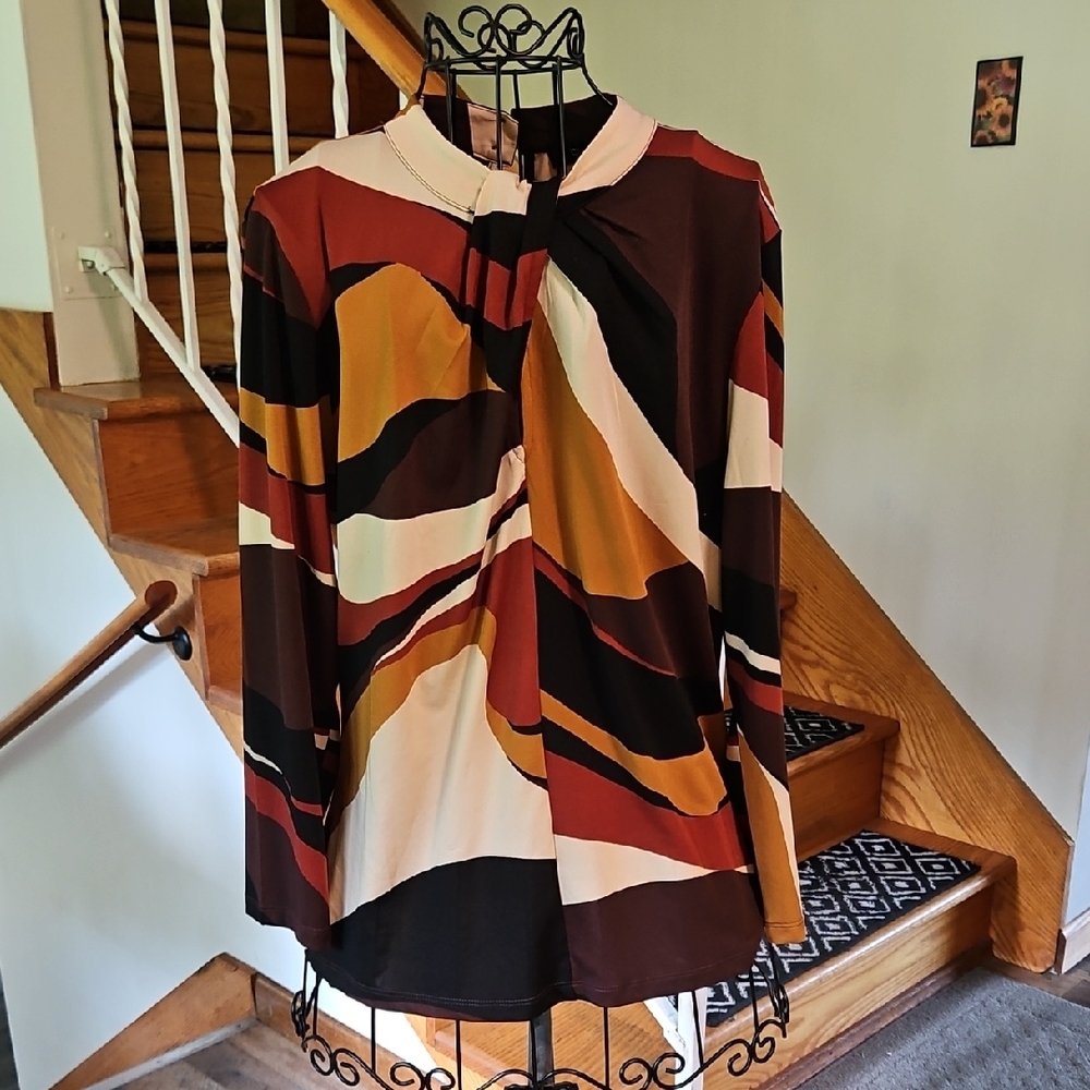 👚ECLAIR Multicolor Long Sleeve Blouse